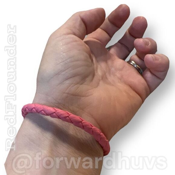 Bundle Sale 3 for $15 | Pink Braided Fabric Bracelet with Silver Tone Clasp - Picture 6 of 10